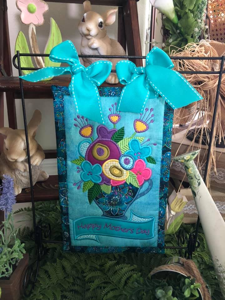 Happy Mother's Day mugrug 5x7 6x10 7x12 9.5x14 - Sweet Pea Australia In the hoop machine embroidery designs. in the hoop project, in the hoop embroidery designs, craft in the hoop project, diy in the hoop project, diy craft in the hoop project, in the hoop embroidery patterns, design in the hoop patterns, embroidery designs for in the hoop embroidery projects, best in the hoop machine embroidery designs perfect for all hoops and embroidery machines