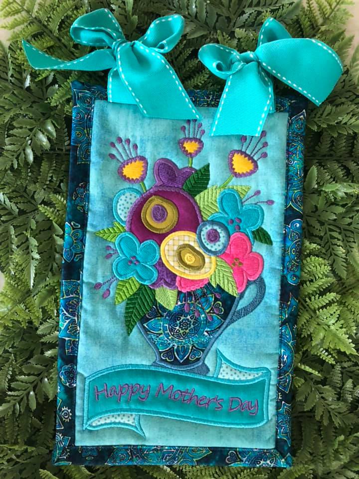 Happy Mother's Day mugrug 5x7 6x10 7x12 9.5x14 - Sweet Pea Australia In the hoop machine embroidery designs. in the hoop project, in the hoop embroidery designs, craft in the hoop project, diy in the hoop project, diy craft in the hoop project, in the hoop embroidery patterns, design in the hoop patterns, embroidery designs for in the hoop embroidery projects, best in the hoop machine embroidery designs perfect for all hoops and embroidery machines