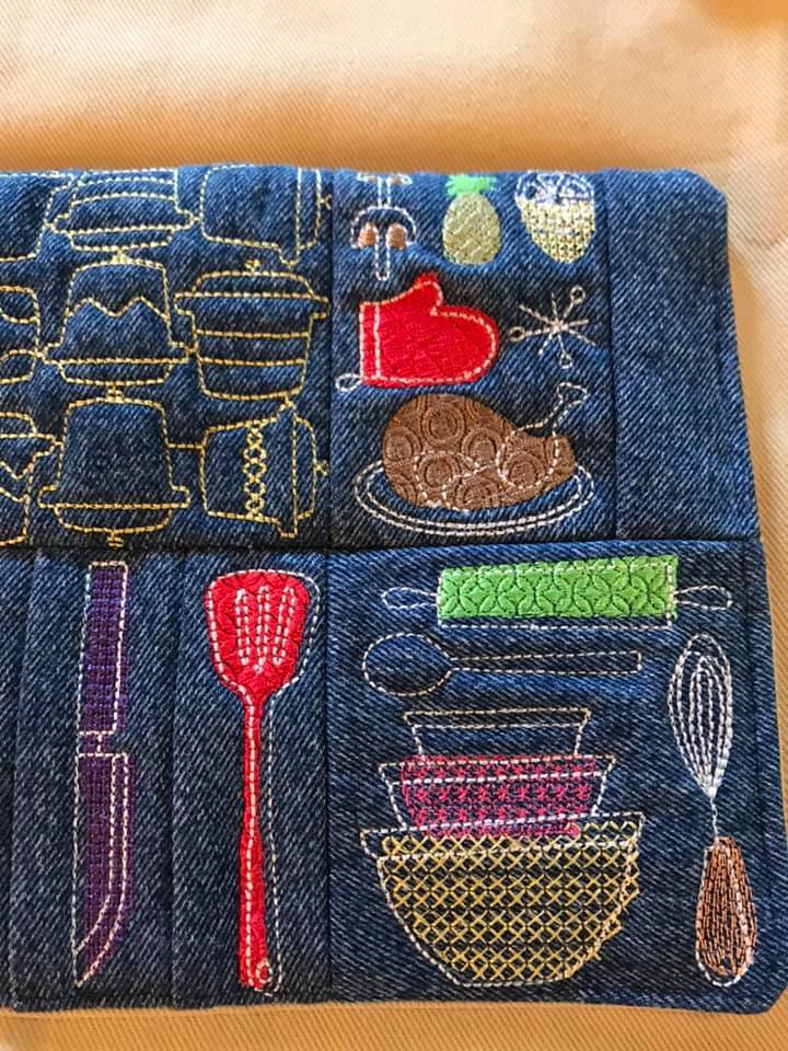 Casserole Holder 4x4 5x5 - Sweet Pea Australia In the hoop machine embroidery designs. in the hoop project, in the hoop embroidery designs, craft in the hoop project, diy in the hoop project, diy craft in the hoop project, in the hoop embroidery patterns, design in the hoop patterns, embroidery designs for in the hoop embroidery projects, best in the hoop machine embroidery designs perfect for all hoops and embroidery machines