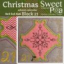 Christmas Advent Calendar Block 21 4x4 5x5 6x6 - Sweet Pea