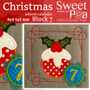 Christmas Advent Calendar Block 7 4x4 5x5 6x6 - Sweet Pea