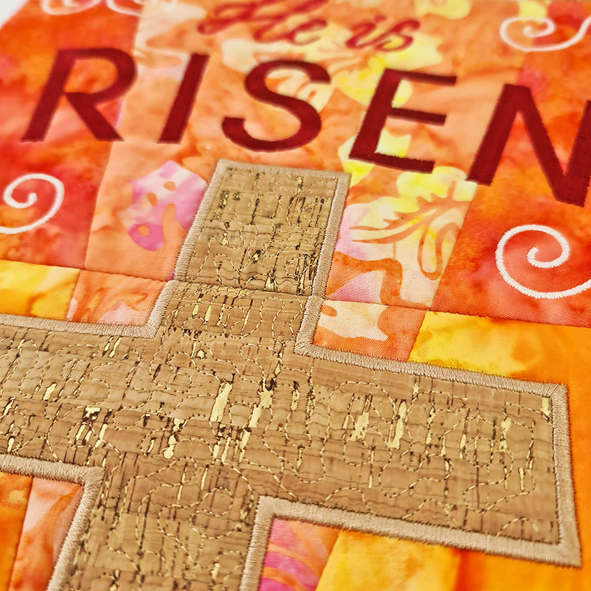 "He is Risen" Wall Hanging 5x7 6x10 7x12 - Sweet Pea Australia In the hoop machine embroidery designs. in the hoop project, in the hoop embroidery designs, craft in the hoop project, diy in the hoop project, diy craft in the hoop project, in the hoop embroidery patterns, design in the hoop patterns, embroidery designs for in the hoop embroidery projects, best in the hoop machine embroidery designs perfect for all hoops and embroidery machines