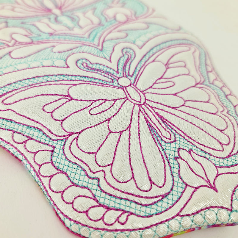 Butterfly Trapunto Pouch 6x10 7x12 8x12 9.5x14 | Sweet Pea.