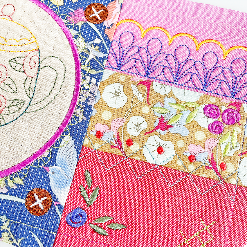 BOM Treasured Notions Quilt - Block 10 In the hoop machine embroidery designs