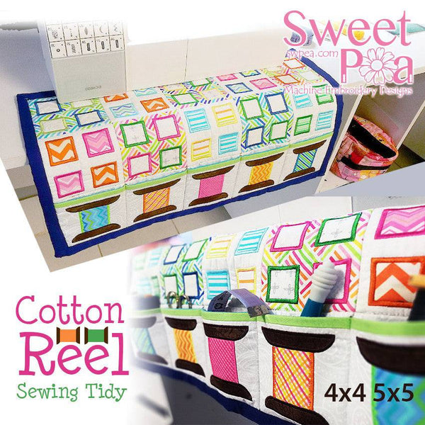 Cotton Reel Sewing Tidy 4x4 5x5 - Sweet Pea