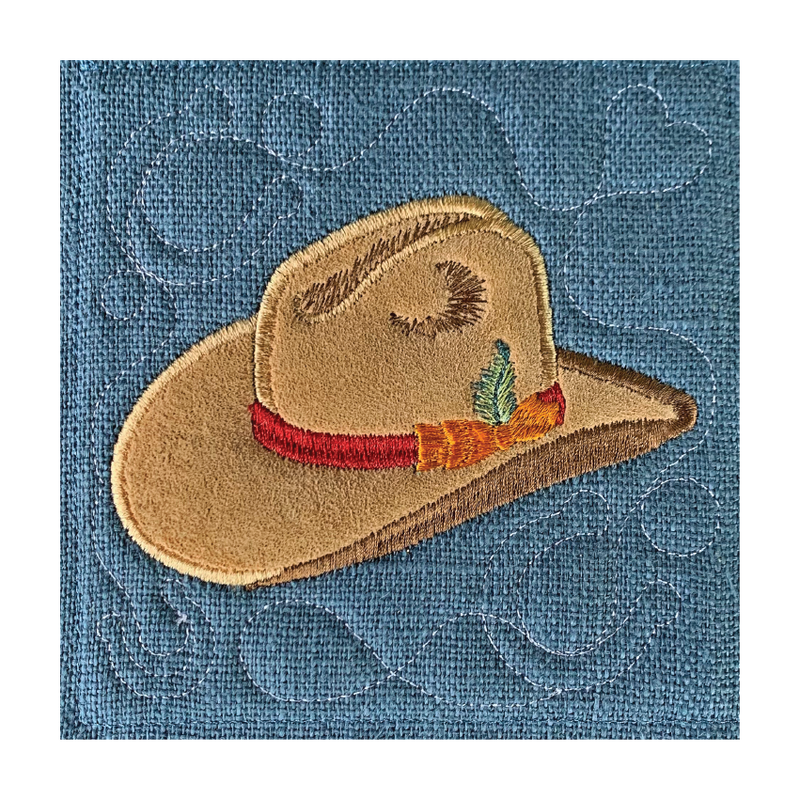Cowboy Hat Add-on Block 4x4 5x5 6x6 7x7 - Sweet Pea In The Hoop Machine Embroidery Design