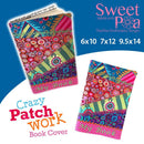 Crazy patchwork book cover 6x10 7x12 and 9.5x14 - Sweet Pea