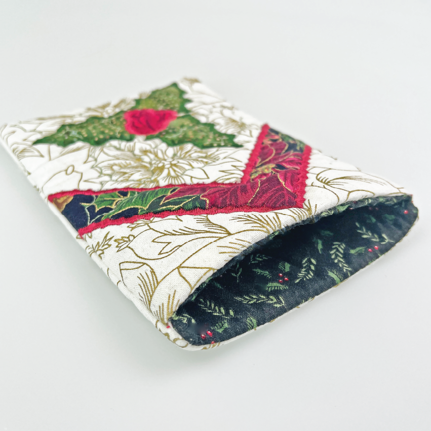 Christmas holly cutlery pocket 5x7 - Sweet Pea Australia In the hoop machine embroidery designs. in the hoop project, in the hoop embroidery designs, craft in the hoop project, diy in the hoop project, diy craft in the hoop project, in the hoop embroidery patterns, design in the hoop patterns, embroidery designs for in the hoop embroidery projects, best in the hoop machine embroidery designs perfect for all hoops and embroidery machines