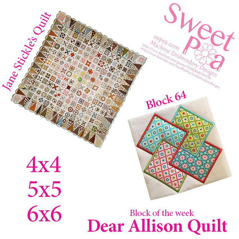 Dear Allison block 64 - Sweet Pea