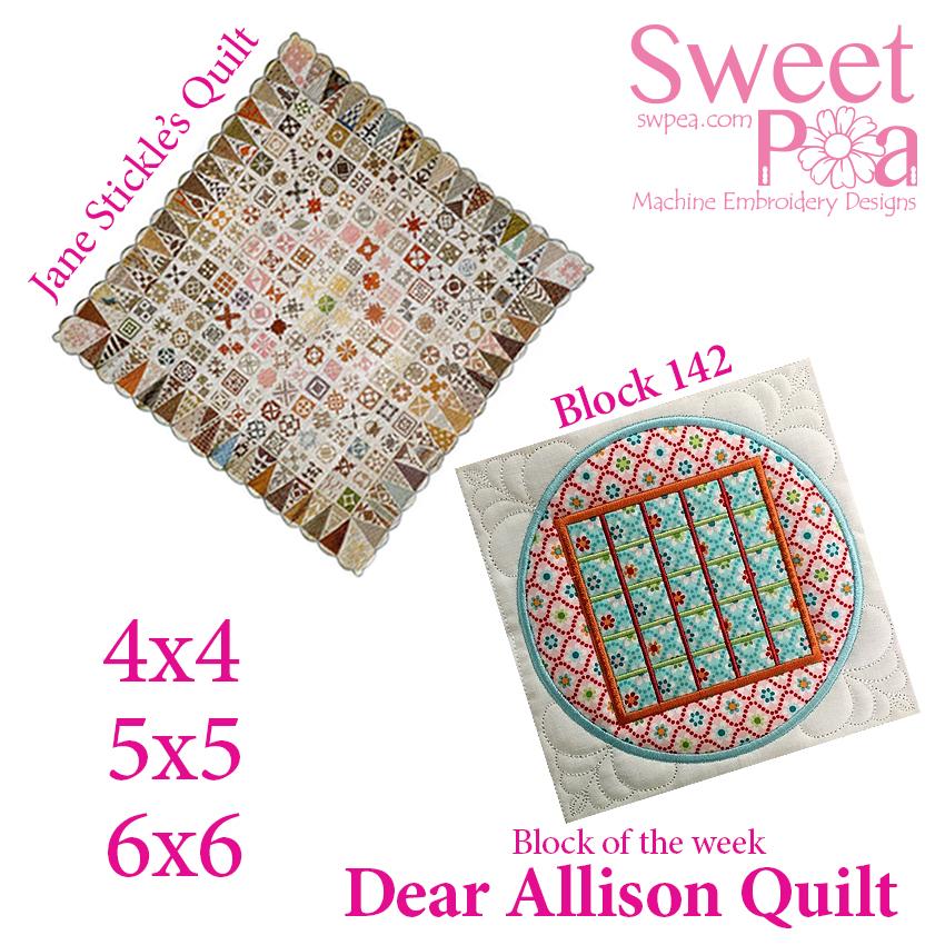 Dear Allison quilt block 142 and BONUS border block 141 in the 4x4 5x5 6x6 hoop machine embroidery design - Sweet Pea Australia In the hoop machine embroidery designs. in the hoop project, in the hoop embroidery designs, craft in the hoop project, diy in the hoop project, diy craft in the hoop project, in the hoop embroidery patterns, design in the hoop patterns, embroidery designs for in the hoop embroidery projects, best in the hoop machine embroidery designs perfect for all hoops and embroidery machines