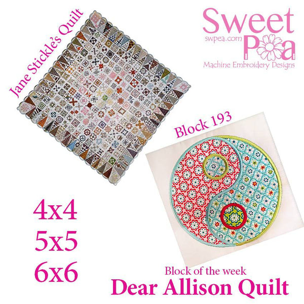 Dear Allison quilt block 193 in the 4x4 5x5 6x6 - Sweet Pea