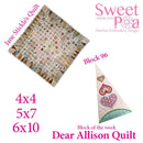 Dear Allison quilt block 95  and bonus border block 96 - Sweet Pea
