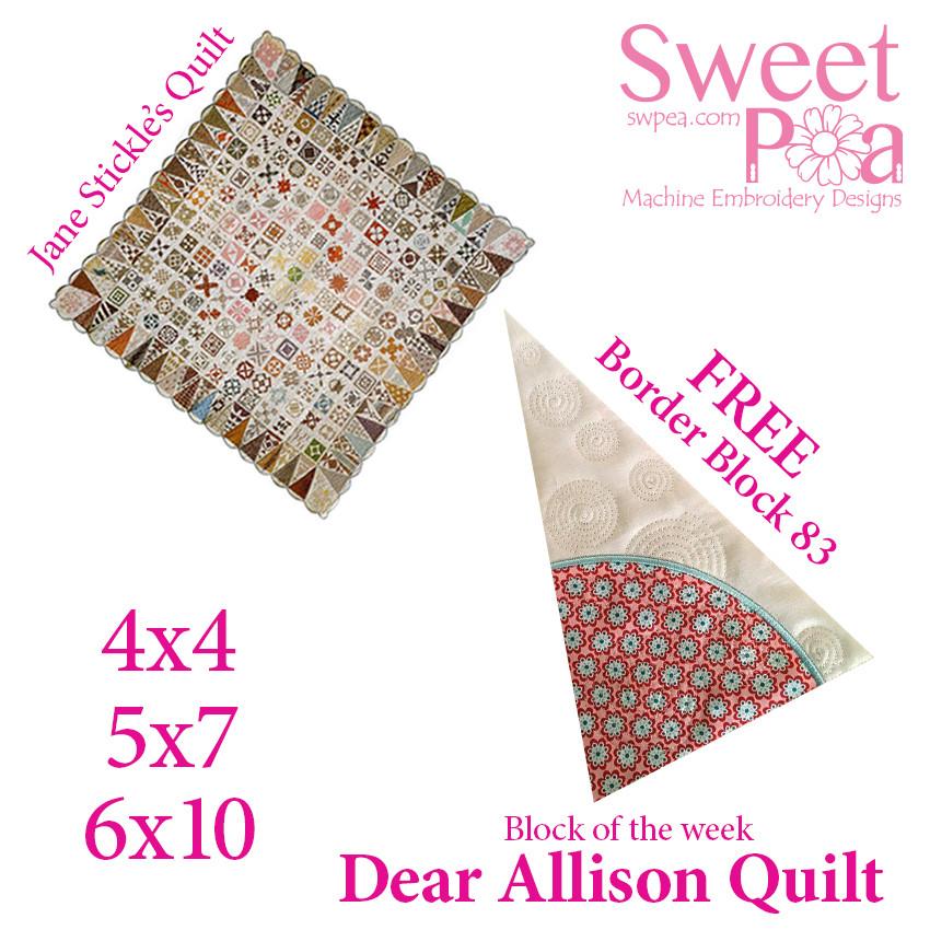 Dear Allison 82 and bonus border block 83 - Sweet Pea Australia In the hoop machine embroidery designs. in the hoop project, in the hoop embroidery designs, craft in the hoop project, diy in the hoop project, diy craft in the hoop project, in the hoop embroidery patterns, design in the hoop patterns, embroidery designs for in the hoop embroidery projects, best in the hoop machine embroidery designs perfect for all hoops and embroidery machines