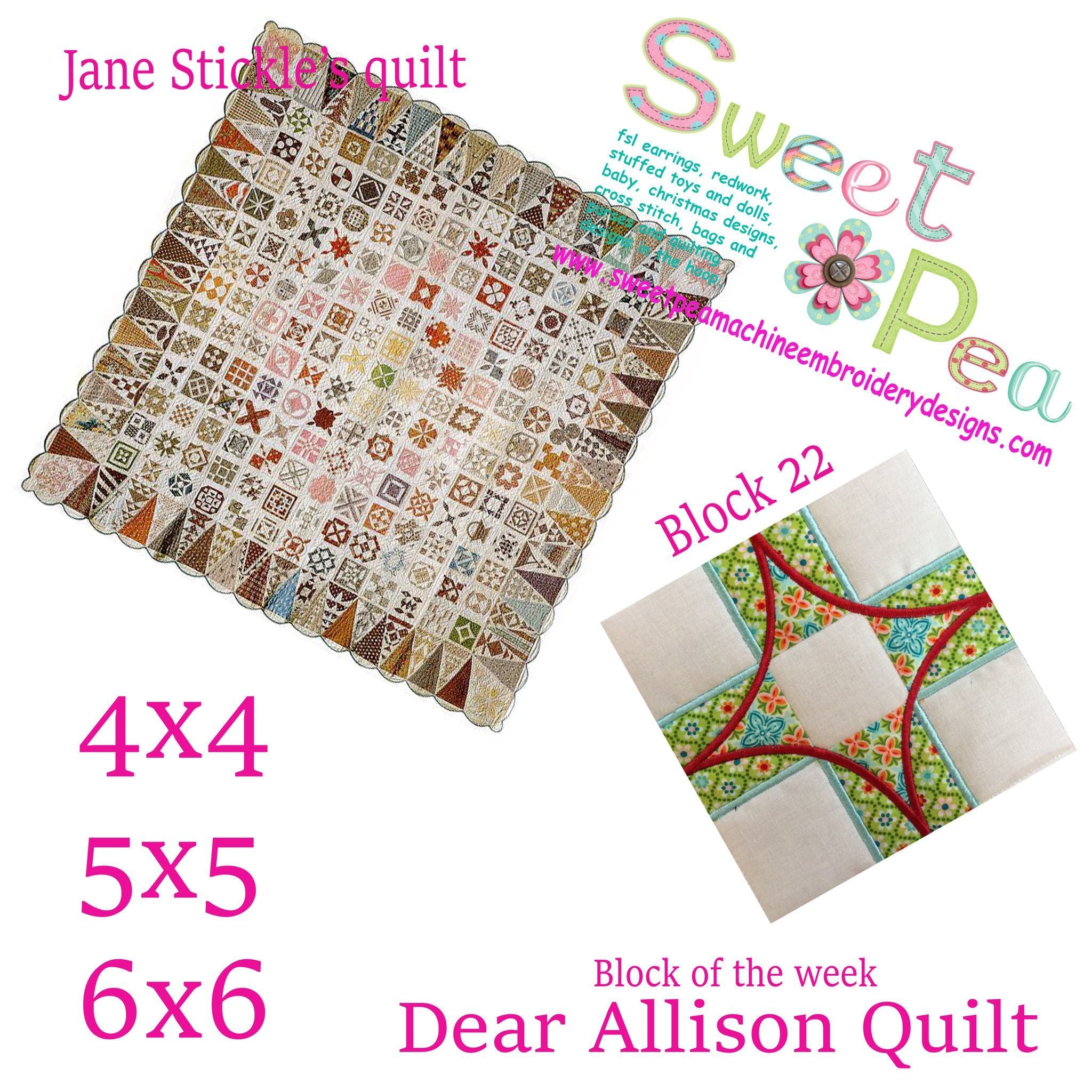 Dear Allison block 22 - Sweet Pea Australia In the hoop machine embroidery designs. in the hoop project, in the hoop embroidery designs, craft in the hoop project, diy in the hoop project, diy craft in the hoop project, in the hoop embroidery patterns, design in the hoop patterns, embroidery designs for in the hoop embroidery projects, best in the hoop machine embroidery designs perfect for all hoops and embroidery machines