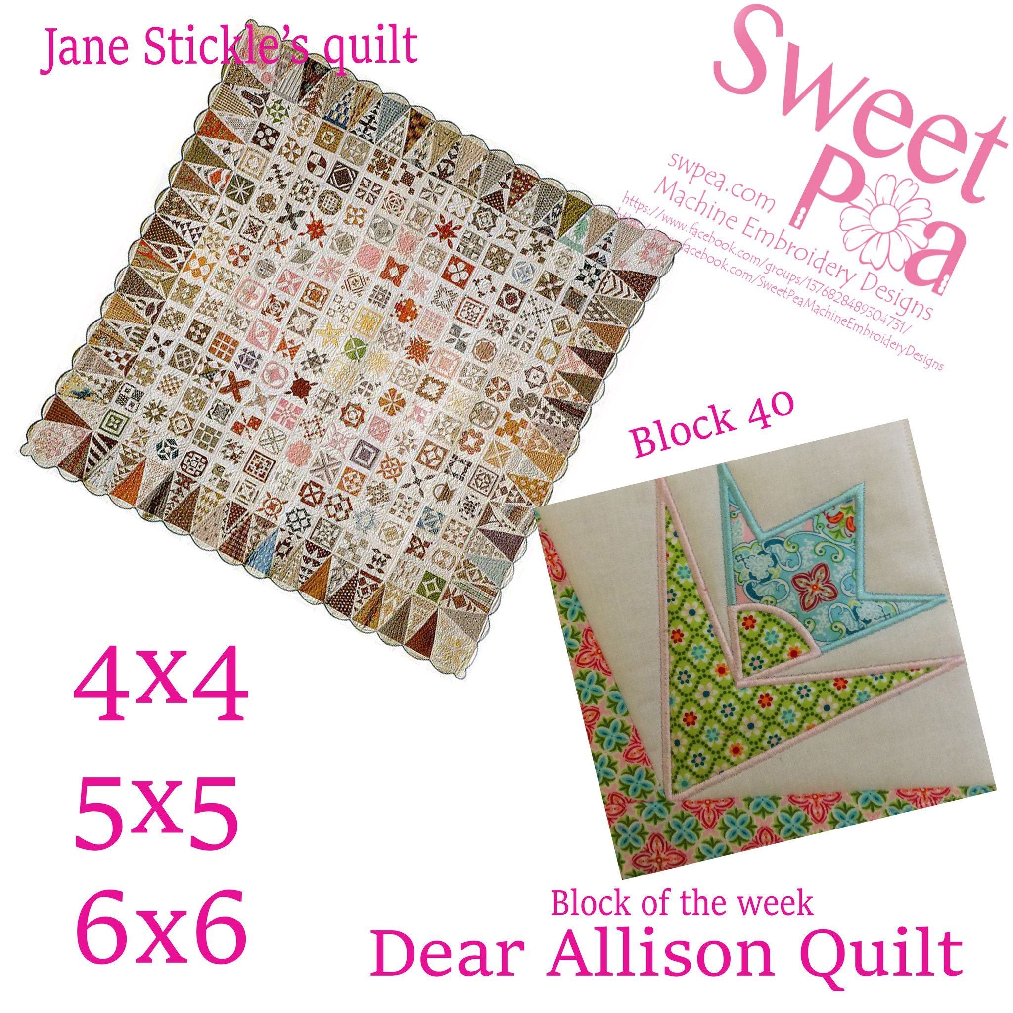 Dear Allison block 40 - Sweet Pea Australia In the hoop machine embroidery designs. in the hoop project, in the hoop embroidery designs, craft in the hoop project, diy in the hoop project, diy craft in the hoop project, in the hoop embroidery patterns, design in the hoop patterns, embroidery designs for in the hoop embroidery projects, best in the hoop machine embroidery designs perfect for all hoops and embroidery machines