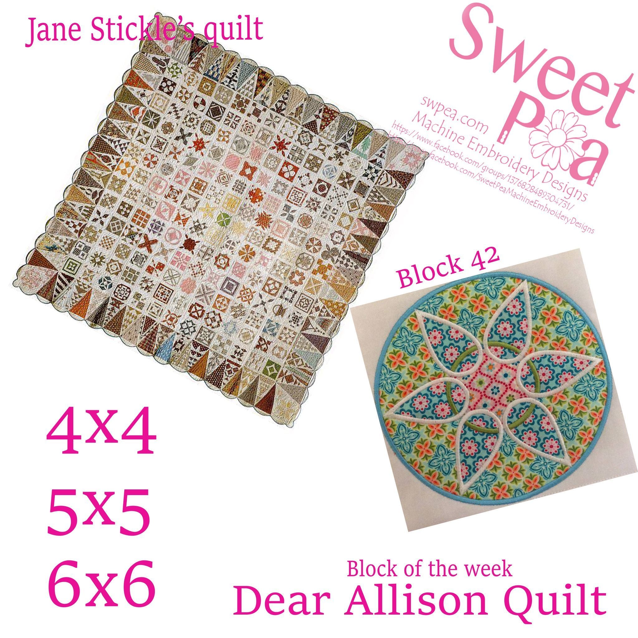 Dear Allison 42 and bonus border block 43 - Sweet Pea Australia In the hoop machine embroidery designs. in the hoop project, in the hoop embroidery designs, craft in the hoop project, diy in the hoop project, diy craft in the hoop project, in the hoop embroidery patterns, design in the hoop patterns, embroidery designs for in the hoop embroidery projects, best in the hoop machine embroidery designs perfect for all hoops and embroidery machines