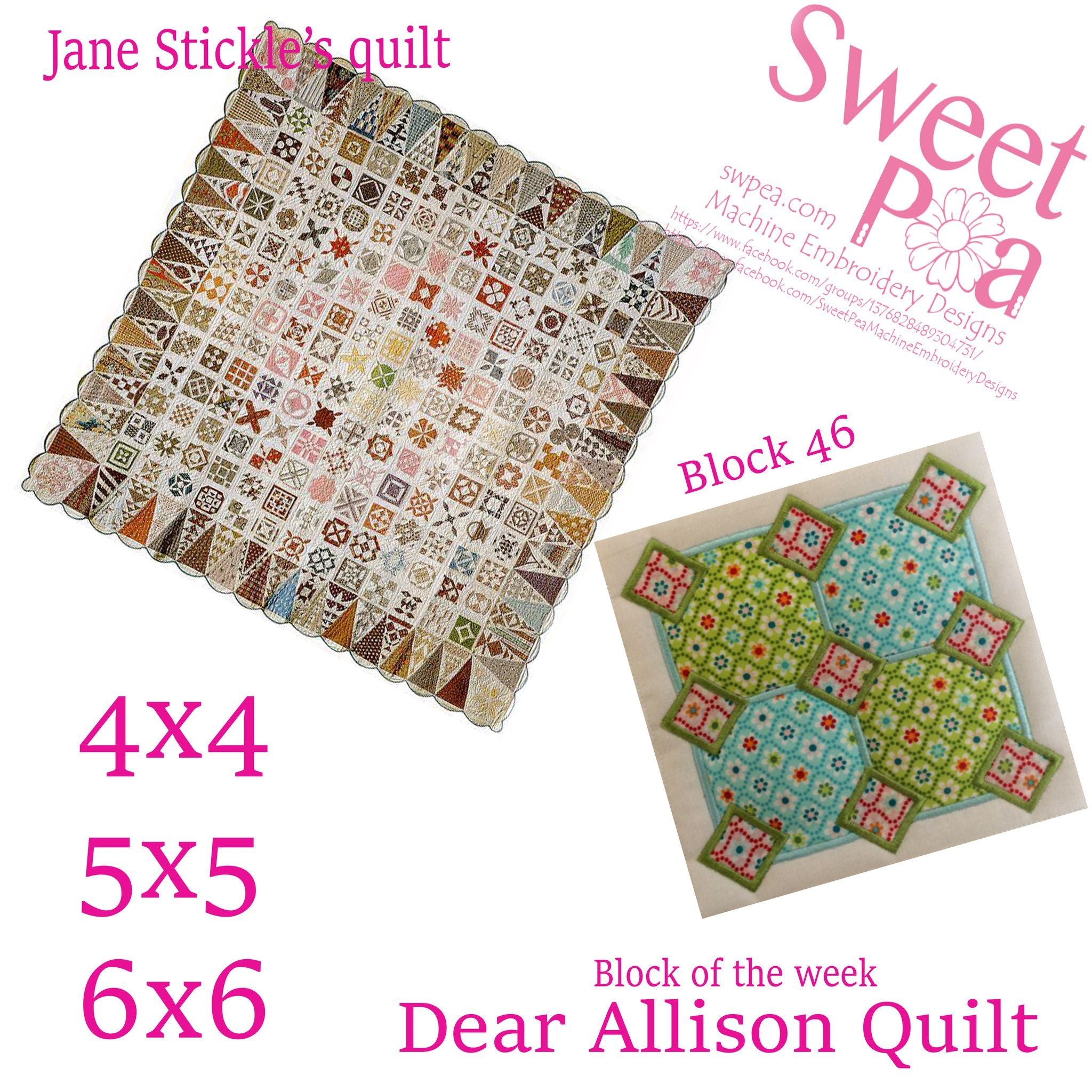 Dear Allison block 46 - Sweet Pea Australia In the hoop machine embroidery designs. in the hoop project, in the hoop embroidery designs, craft in the hoop project, diy in the hoop project, diy craft in the hoop project, in the hoop embroidery patterns, design in the hoop patterns, embroidery designs for in the hoop embroidery projects, best in the hoop machine embroidery designs perfect for all hoops and embroidery machines