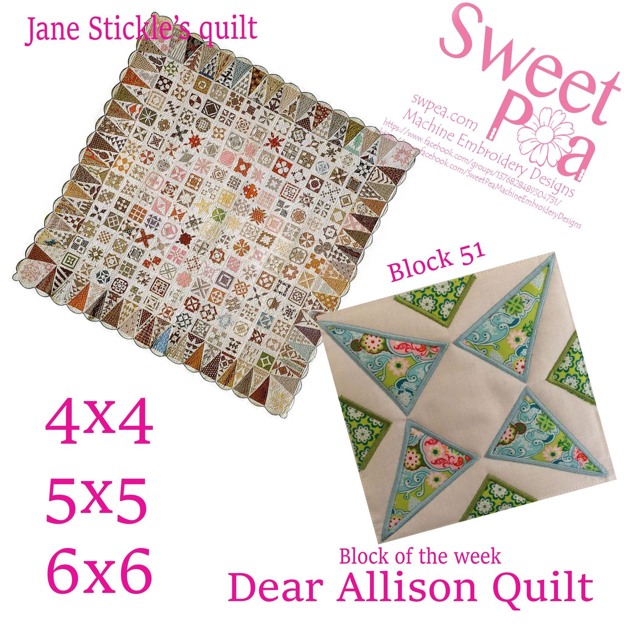 Dear Allison block 51 - Sweet Pea Australia In the hoop machine embroidery designs. in the hoop project, in the hoop embroidery designs, craft in the hoop project, diy in the hoop project, diy craft in the hoop project, in the hoop embroidery patterns, design in the hoop patterns, embroidery designs for in the hoop embroidery projects, best in the hoop machine embroidery designs perfect for all hoops and embroidery machines