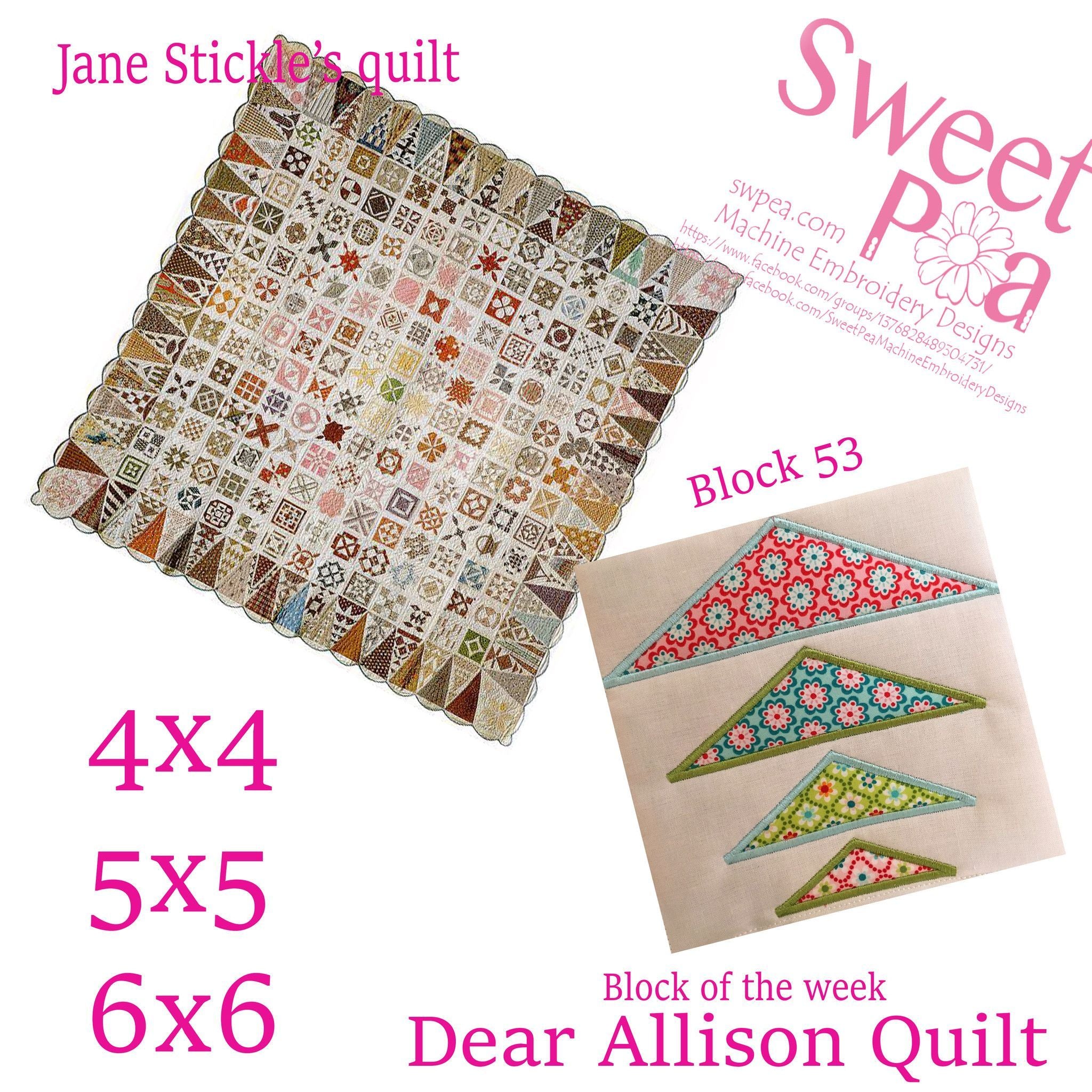 Dear Allison block 53 - Sweet Pea Australia In the hoop machine embroidery designs. in the hoop project, in the hoop embroidery designs, craft in the hoop project, diy in the hoop project, diy craft in the hoop project, in the hoop embroidery patterns, design in the hoop patterns, embroidery designs for in the hoop embroidery projects, best in the hoop machine embroidery designs perfect for all hoops and embroidery machines