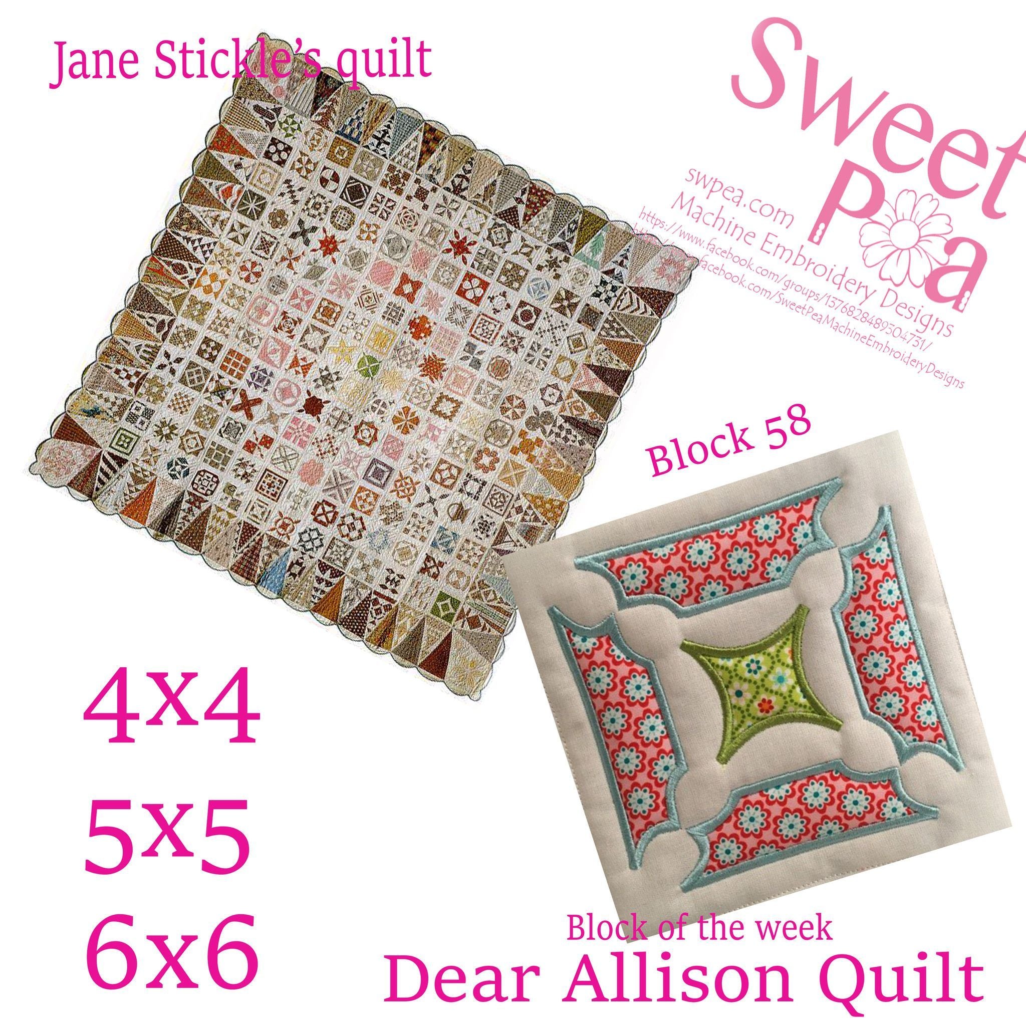 Dear Allison block 58 - Sweet Pea Australia In the hoop machine embroidery designs. in the hoop project, in the hoop embroidery designs, craft in the hoop project, diy in the hoop project, diy craft in the hoop project, in the hoop embroidery patterns, design in the hoop patterns, embroidery designs for in the hoop embroidery projects, best in the hoop machine embroidery designs perfect for all hoops and embroidery machines