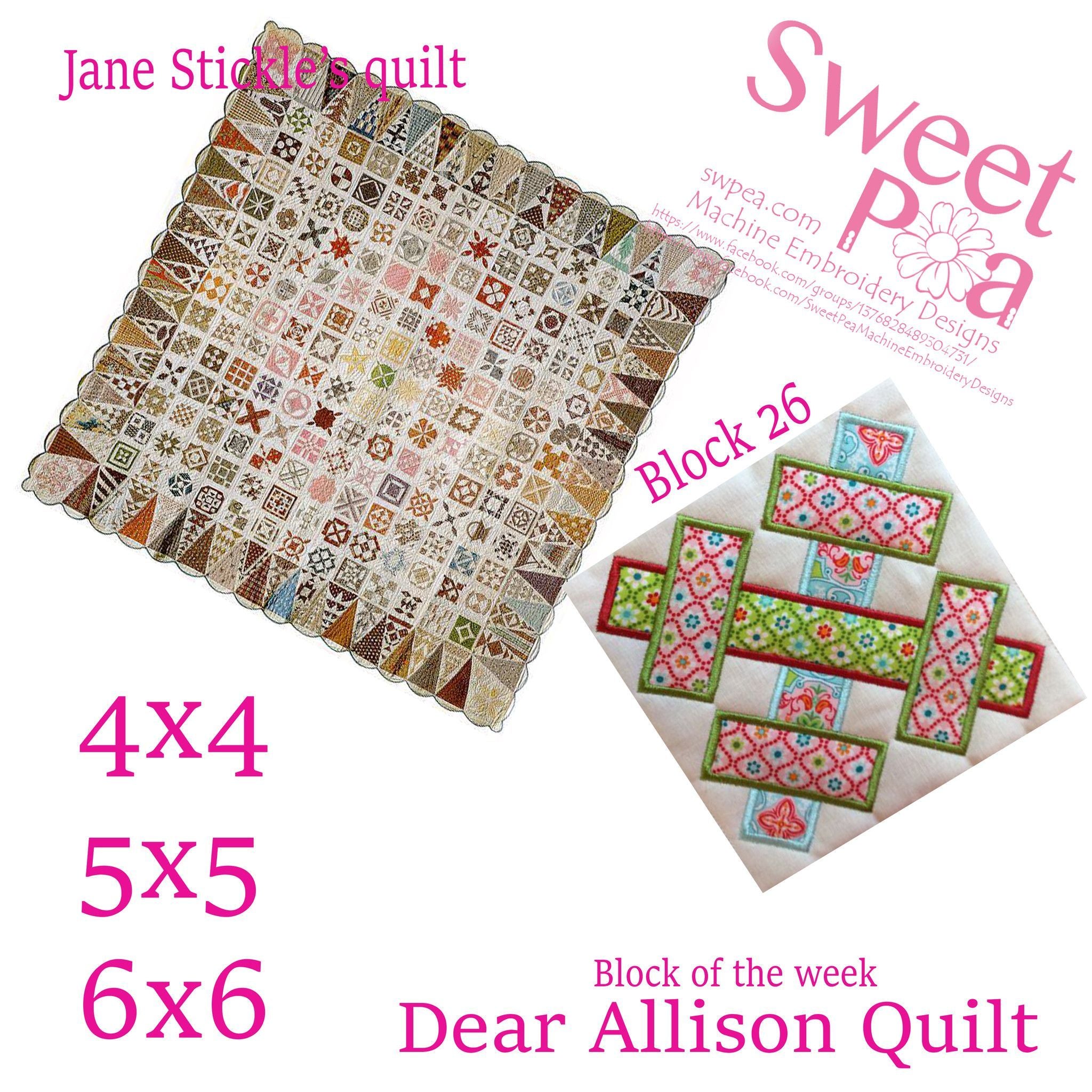 Dear Allison block 26 - Sweet Pea Australia In the hoop machine embroidery designs. in the hoop project, in the hoop embroidery designs, craft in the hoop project, diy in the hoop project, diy craft in the hoop project, in the hoop embroidery patterns, design in the hoop patterns, embroidery designs for in the hoop embroidery projects, best in the hoop machine embroidery designs perfect for all hoops and embroidery machines