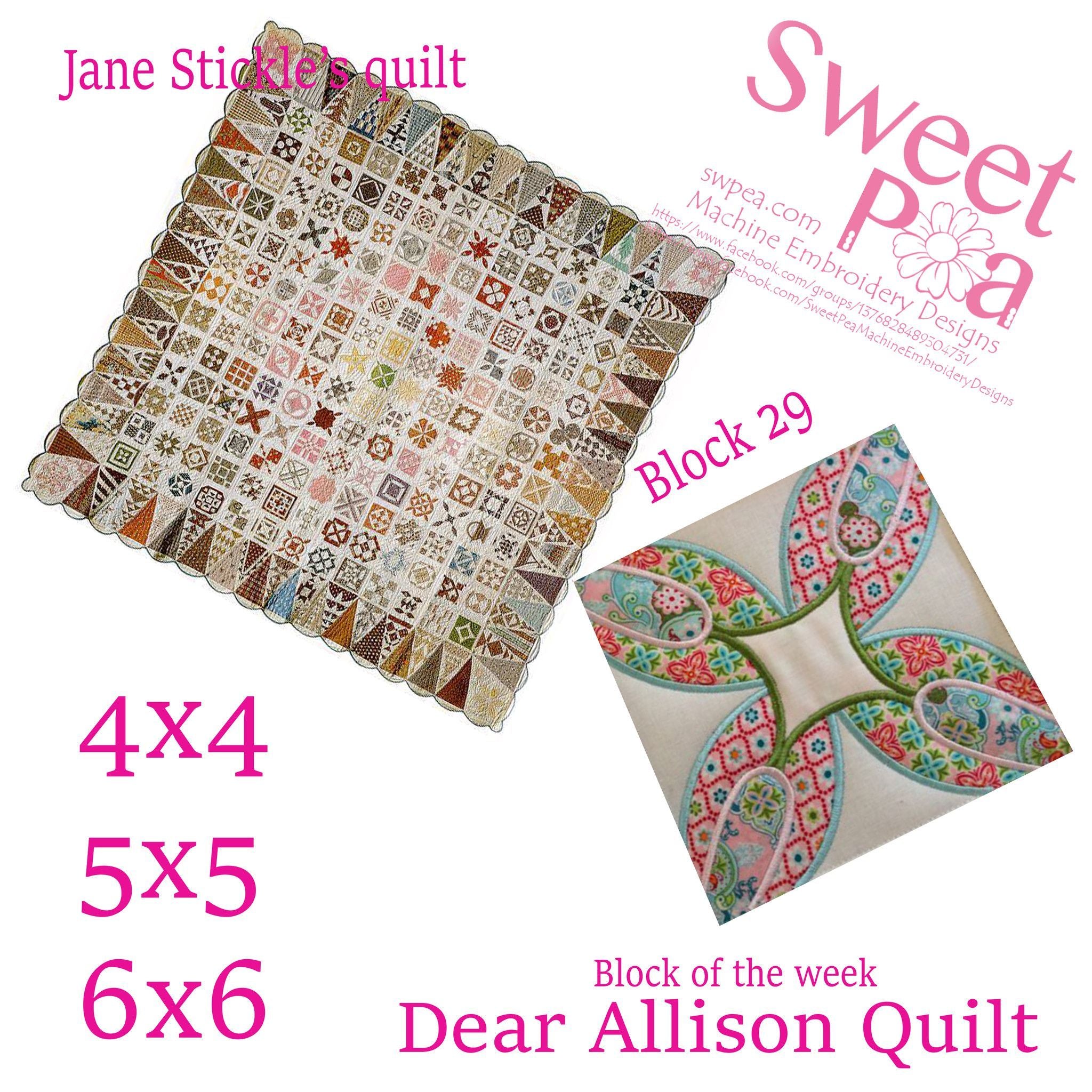 Dear Allison block 29 - Sweet Pea Australia In the hoop machine embroidery designs. in the hoop project, in the hoop embroidery designs, craft in the hoop project, diy in the hoop project, diy craft in the hoop project, in the hoop embroidery patterns, design in the hoop patterns, embroidery designs for in the hoop embroidery projects, best in the hoop machine embroidery designs perfect for all hoops and embroidery machines