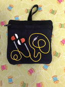 Earbuds zipper purse 4x4 5x5 and 6x6 - Sweet Pea