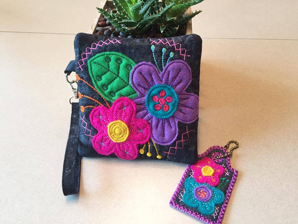 Flower luggage tags and Zipper Purse 4x4 5x5 6x6 - Sweet Pea Australia In the hoop machine embroidery designs. in the hoop project, in the hoop embroidery designs, craft in the hoop project, diy in the hoop project, diy craft in the hoop project, in the hoop embroidery patterns, design in the hoop patterns, embroidery designs for in the hoop embroidery projects, best in the hoop machine embroidery designs perfect for all hoops and embroidery machines