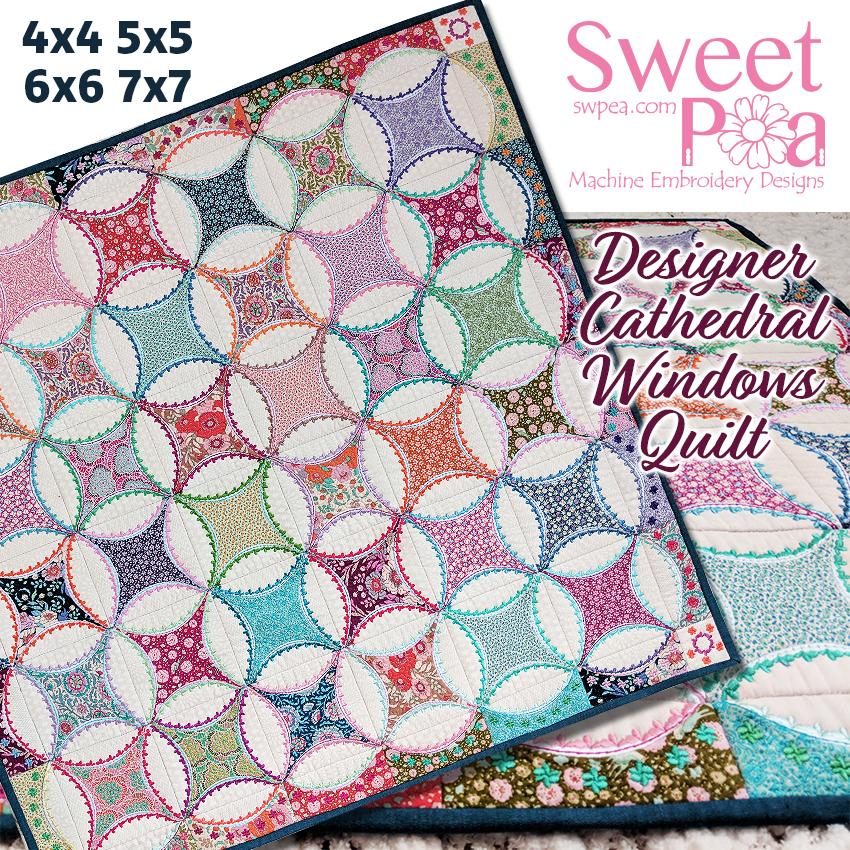 Designer Cathedral Windows Quilt 4x4 5x5 6x6 7x7 - Sweet Pea Australia In the hoop machine embroidery designs. in the hoop project, in the hoop embroidery designs, craft in the hoop project, diy in the hoop project, diy craft in the hoop project, in the hoop embroidery patterns, design in the hoop patterns, embroidery designs for in the hoop embroidery projects, best in the hoop machine embroidery designs perfect for all hoops and embroidery machines