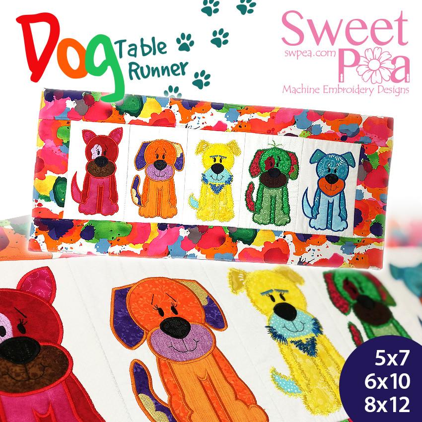 Dog table runner 5x7 6x10 8x12 - Sweet Pea Australia In the hoop machine embroidery designs. in the hoop project, in the hoop embroidery designs, craft in the hoop project, diy in the hoop project, diy craft in the hoop project, in the hoop embroidery patterns, design in the hoop patterns, embroidery designs for in the hoop embroidery projects, best in the hoop machine embroidery designs perfect for all hoops and embroidery machines
