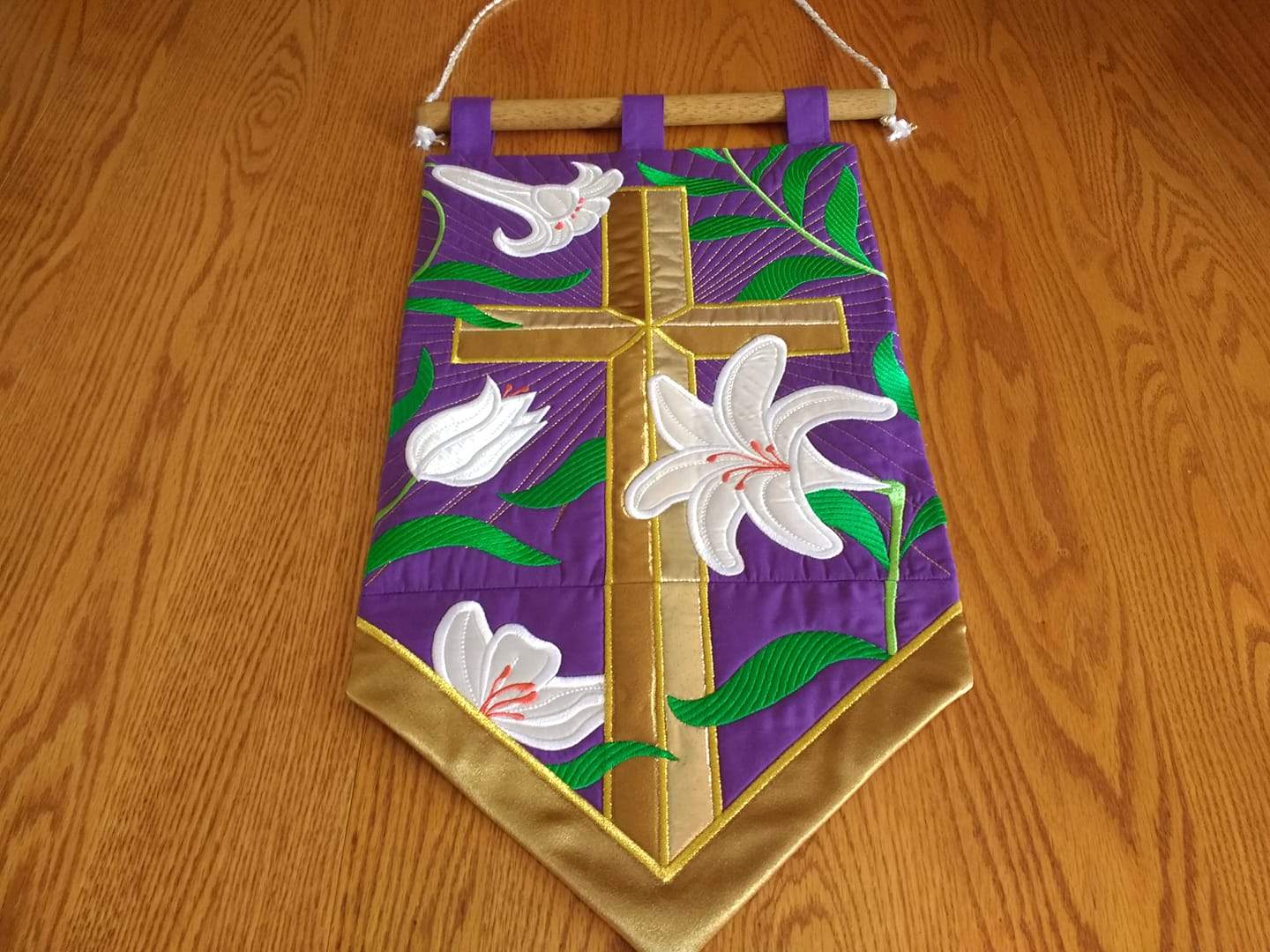 Cross and Easter Lilies Wall Hanging 5x7 6x10 7x12 - Sweet Pea Australia In the hoop machine embroidery designs. in the hoop project, in the hoop embroidery designs, craft in the hoop project, diy in the hoop project, diy craft in the hoop project, in the hoop embroidery patterns, design in the hoop patterns, embroidery designs for in the hoop embroidery projects, best in the hoop machine embroidery designs perfect for all hoops and embroidery machines