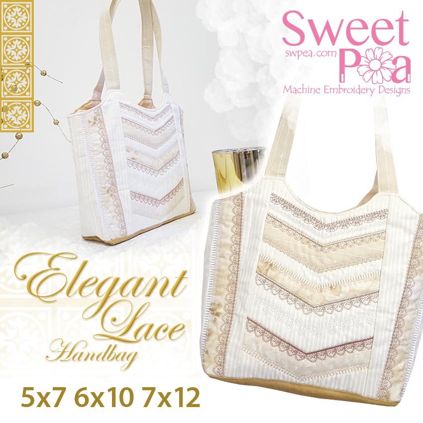 Elegant Lace Handbag 5x7 6x10 7x12 - Sweet Pea Australia In the hoop machine embroidery designs. in the hoop project, in the hoop embroidery designs, craft in the hoop project, diy in the hoop project, diy craft in the hoop project, in the hoop embroidery patterns, design in the hoop patterns, embroidery designs for in the hoop embroidery projects, best in the hoop machine embroidery designs perfect for all hoops and embroidery machines