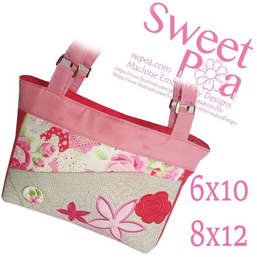 Floral flap bag 6x10 8x12 - Sweet Pea Australia In the hoop machine embroidery designs. in the hoop project, in the hoop embroidery designs, craft in the hoop project, diy in the hoop project, diy craft in the hoop project, in the hoop embroidery patterns, design in the hoop patterns, embroidery designs for in the hoop embroidery projects, best in the hoop machine embroidery designs perfect for all hoops and embroidery machines