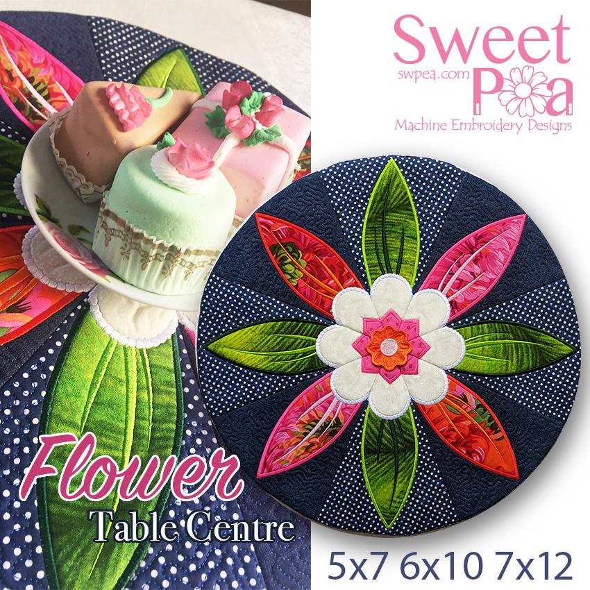 Flower Table Centre 5x7 6x10 7x12 - Sweet Pea Australia In the hoop machine embroidery designs. in the hoop project, in the hoop embroidery designs, craft in the hoop project, diy in the hoop project, diy craft in the hoop project, in the hoop embroidery patterns, design in the hoop patterns, embroidery designs for in the hoop embroidery projects, best in the hoop machine embroidery designs perfect for all hoops and embroidery machines