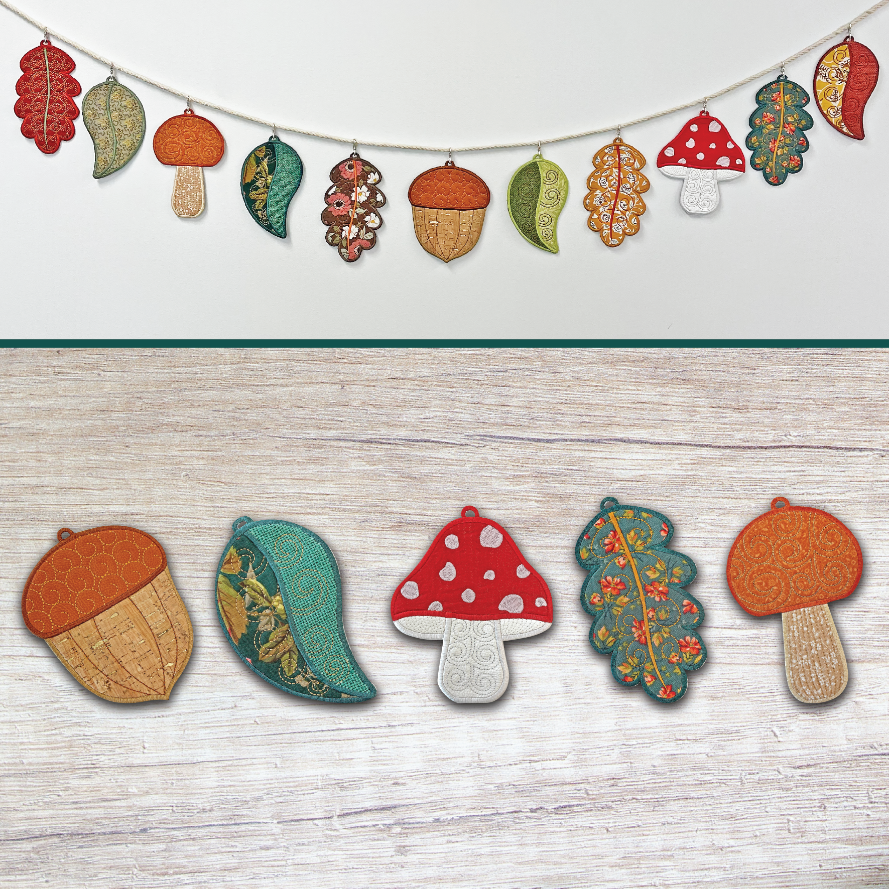 Forest Flora Garland/Decorations 4x4 5x7 - Sweet Pea Australia In the hoop machine embroidery designs. in the hoop project, in the hoop embroidery designs, craft in the hoop project, diy in the hoop project, diy craft in the hoop project, in the hoop embroidery patterns, design in the hoop patterns, embroidery designs for in the hoop embroidery projects, best in the hoop machine embroidery designs perfect for all hoops and embroidery machines