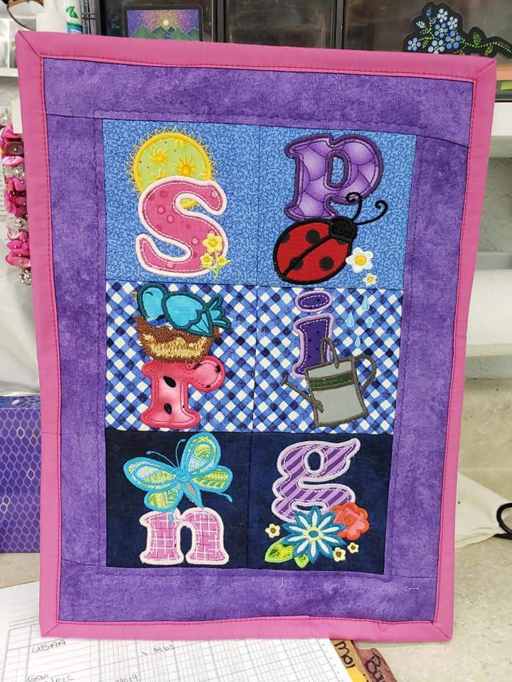 Spring Flag or Table Runner 4x4 5x7 6x10 8x12 - Sweet Pea Australia In the hoop machine embroidery designs. in the hoop project, in the hoop embroidery designs, craft in the hoop project, diy in the hoop project, diy craft in the hoop project, in the hoop embroidery patterns, design in the hoop patterns, embroidery designs for in the hoop embroidery projects, best in the hoop machine embroidery designs perfect for all hoops and embroidery machines