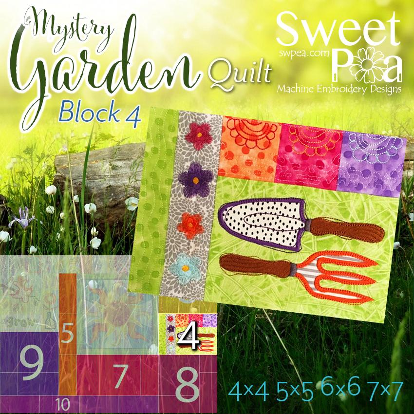 Mystery Garden BOM Sew Along Quilt Block 4 - Sweet Pea Australia In the hoop machine embroidery designs. in the hoop project, in the hoop embroidery designs, craft in the hoop project, diy in the hoop project, diy craft in the hoop project, in the hoop embroidery patterns, design in the hoop patterns, embroidery designs for in the hoop embroidery projects, best in the hoop machine embroidery designs perfect for all hoops and embroidery machines