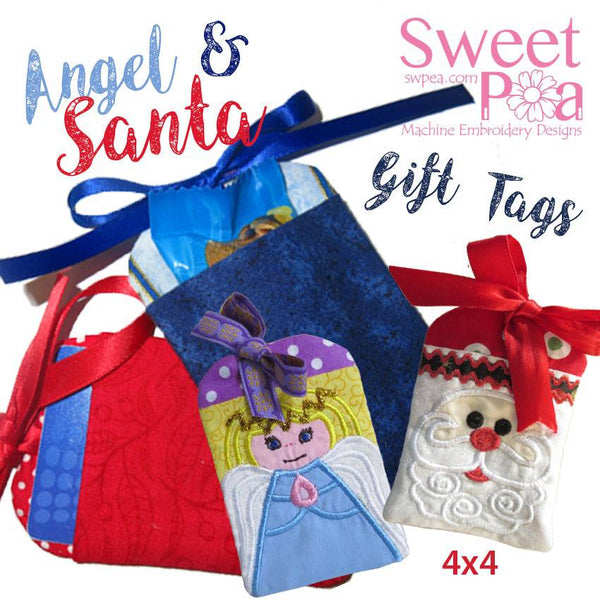 Gift Tags Set Angel and Santa 4x4 - Sweet Pea
