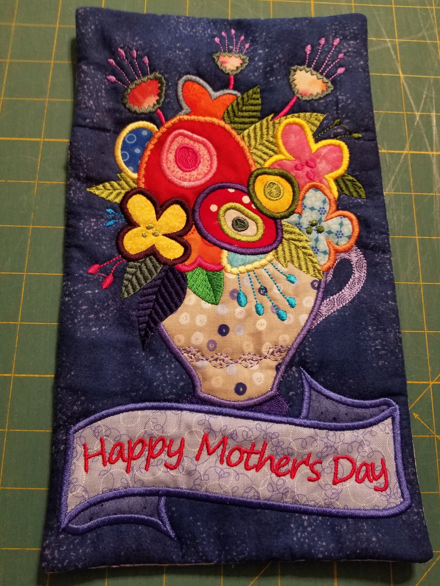 Happy Mother's Day mugrug 5x7 6x10 7x12 9.5x14 - Sweet Pea Australia In the hoop machine embroidery designs. in the hoop project, in the hoop embroidery designs, craft in the hoop project, diy in the hoop project, diy craft in the hoop project, in the hoop embroidery patterns, design in the hoop patterns, embroidery designs for in the hoop embroidery projects, best in the hoop machine embroidery designs perfect for all hoops and embroidery machines