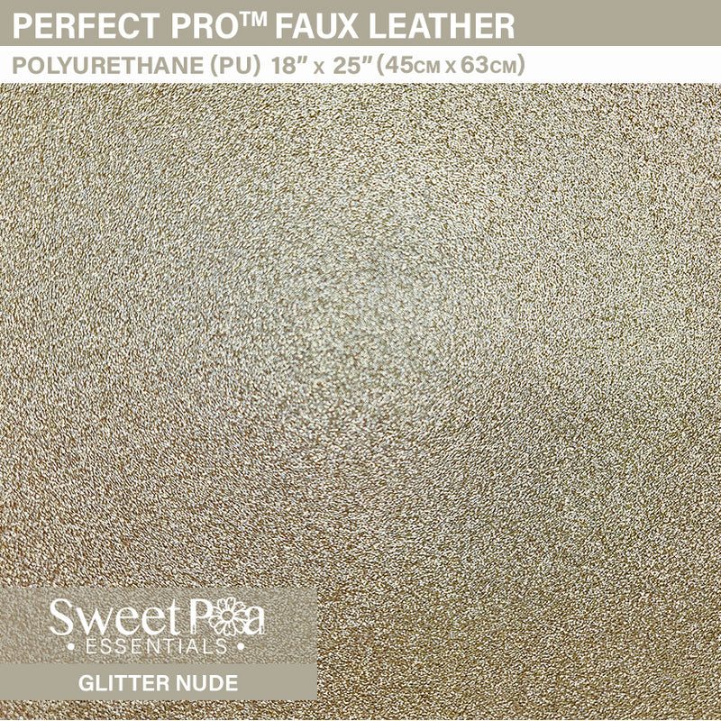 Perfect Pro™ Faux Leather - Glitter Nude 0.8mm | Sweet Pea.