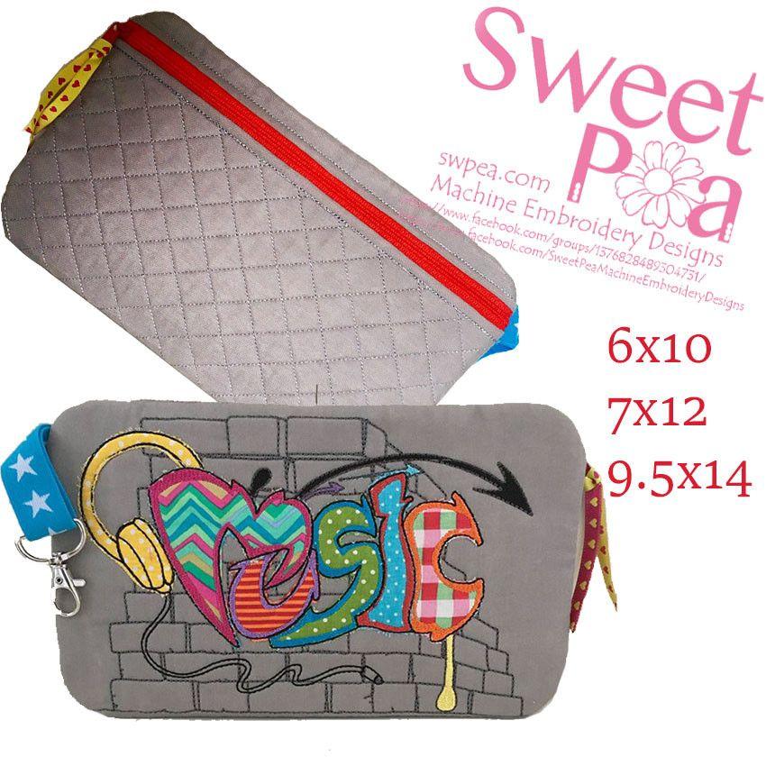 Graffiti Music zipper Bag 6x10 7x12 9.5x14 - Sweet Pea Australia In the hoop machine embroidery designs. in the hoop project, in the hoop embroidery designs, craft in the hoop project, diy in the hoop project, diy craft in the hoop project, in the hoop embroidery patterns, design in the hoop patterns, embroidery designs for in the hoop embroidery projects, best in the hoop machine embroidery designs perfect for all hoops and embroidery machines