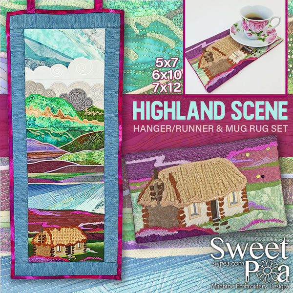 Highland Scene Hanger or Runner & Mug Rug Set | Sweet Pea.