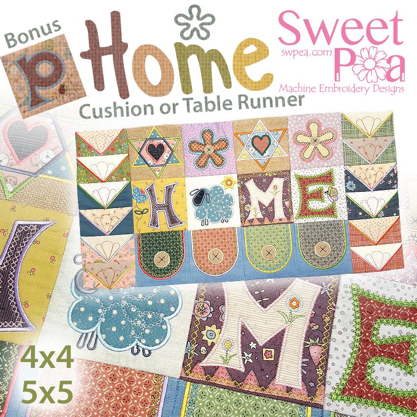Machine Embroidery Design In The Hoop - Home cushion or Table Runner