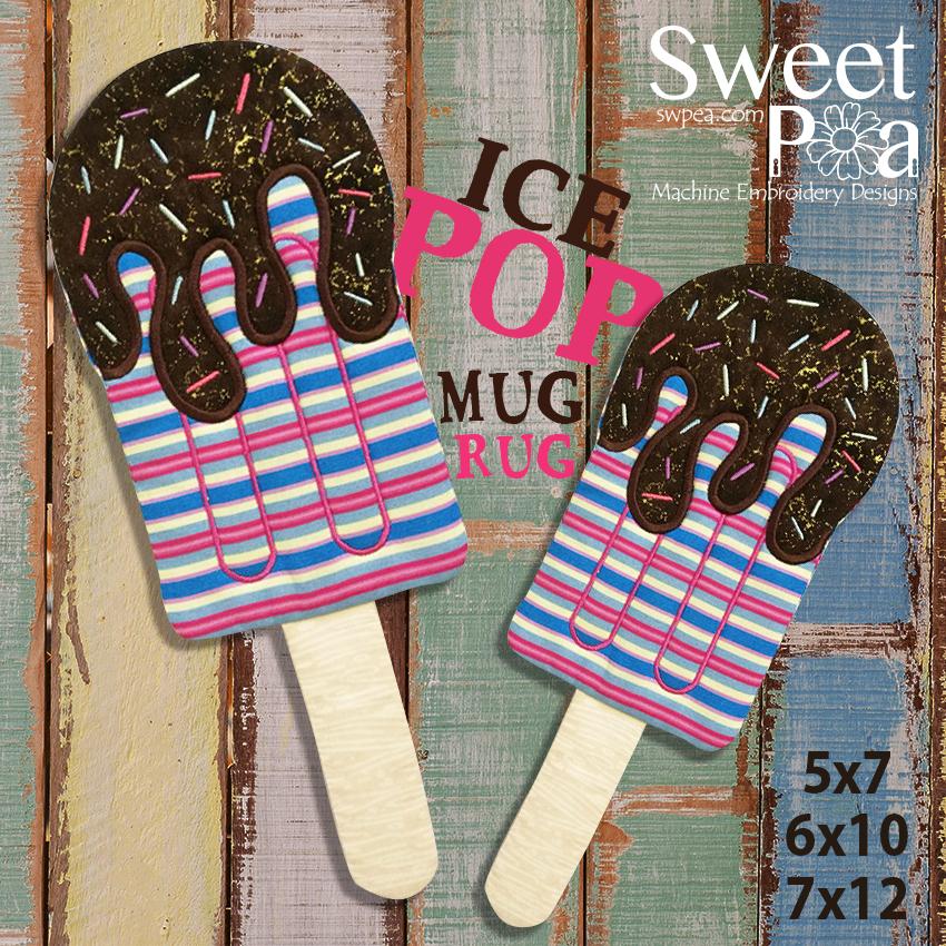 Ice Pop Mugrug 5x7 6x10 and 7x12 - Sweet Pea Australia In the hoop machine embroidery designs. in the hoop project, in the hoop embroidery designs, craft in the hoop project, diy in the hoop project, diy craft in the hoop project, in the hoop embroidery patterns, design in the hoop patterns, embroidery designs for in the hoop embroidery projects, best in the hoop machine embroidery designs perfect for all hoops and embroidery machines