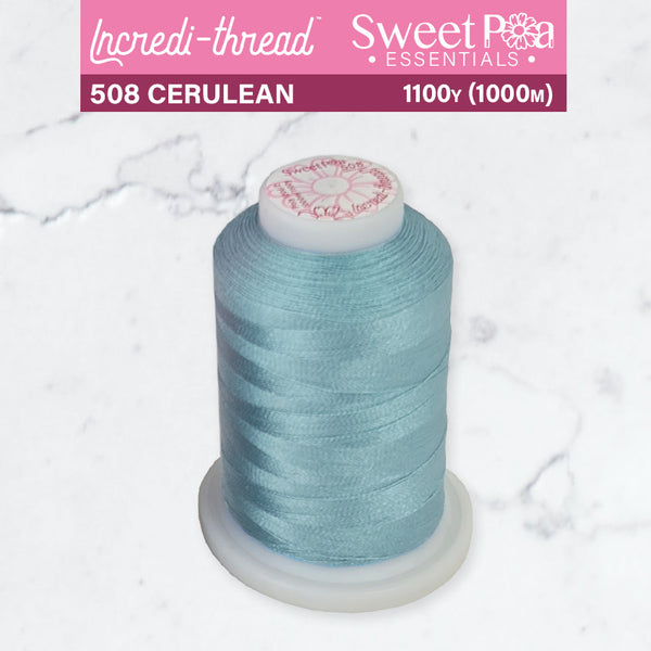 Incredi-Thread™ Spool  - 508 CERULEAN - Sweet Pea In The Hoop Machine Embroidery Design