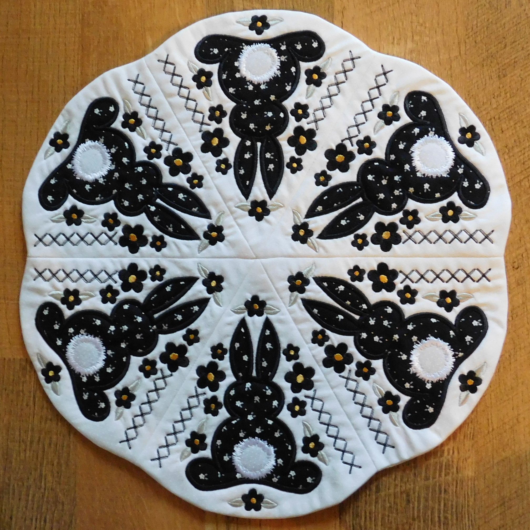 Bunny Table Centre 5x5 6x6 7x7 - Sweet Pea Australia In the hoop machine embroidery designs. in the hoop project, in the hoop embroidery designs, craft in the hoop project, diy in the hoop project, diy craft in the hoop project, in the hoop embroidery patterns, design in the hoop patterns, embroidery designs for in the hoop embroidery projects, best in the hoop machine embroidery designs perfect for all hoops and embroidery machines