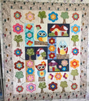 Owl Flowers Block and Quilt 5x7 6x10 and 7x12 - Sweet Pea