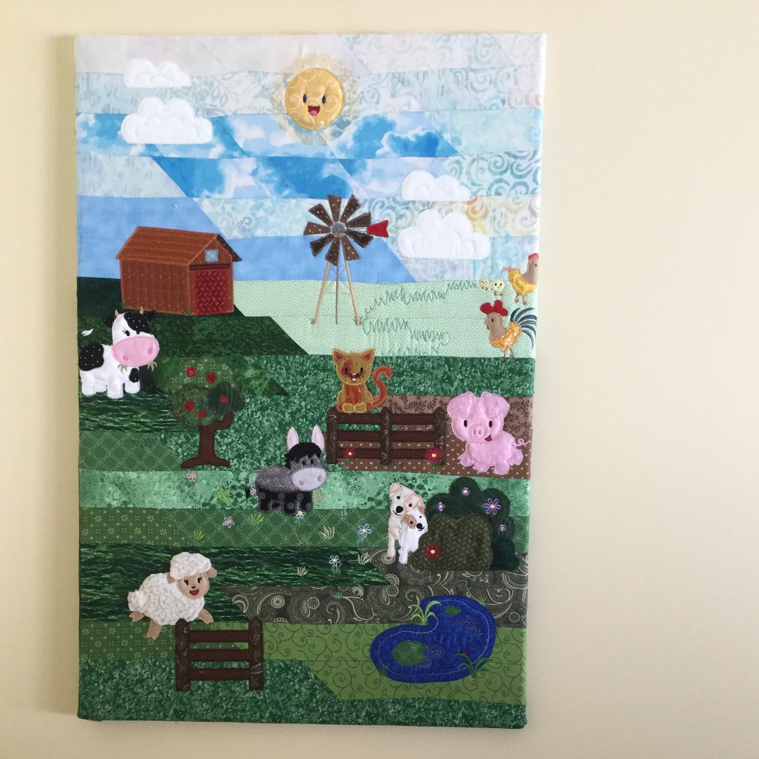 Farm Animals (Floating) Quilt 5x7 - Sweet Pea Australia In the hoop machine embroidery designs. in the hoop project, in the hoop embroidery designs, craft in the hoop project, diy in the hoop project, diy craft in the hoop project, in the hoop embroidery patterns, design in the hoop patterns, embroidery designs for in the hoop embroidery projects, best in the hoop machine embroidery designs perfect for all hoops and embroidery machines