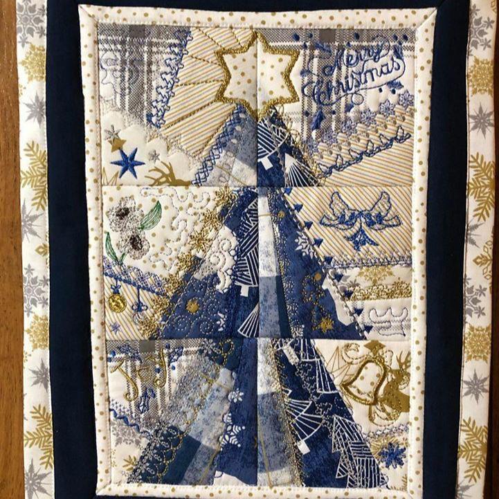 Patchwork Christmas Tree Wall Hanging / Runner 4x4 5x5 6x6 - Sweet Pea Australia In the hoop machine embroidery designs. in the hoop project, in the hoop embroidery designs, craft in the hoop project, diy in the hoop project, diy craft in the hoop project, in the hoop embroidery patterns, design in the hoop patterns, embroidery designs for in the hoop embroidery projects, best in the hoop machine embroidery designs perfect for all hoops and embroidery machines