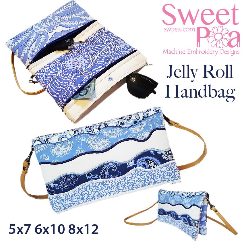 Jelly Roll Handbag 5x7 6x10 8x12 - Sweet Pea Australia In the hoop machine embroidery designs. in the hoop project, in the hoop embroidery designs, craft in the hoop project, diy in the hoop project, diy craft in the hoop project, in the hoop embroidery patterns, design in the hoop patterns, embroidery designs for in the hoop embroidery projects, best in the hoop machine embroidery designs perfect for all hoops and embroidery machines